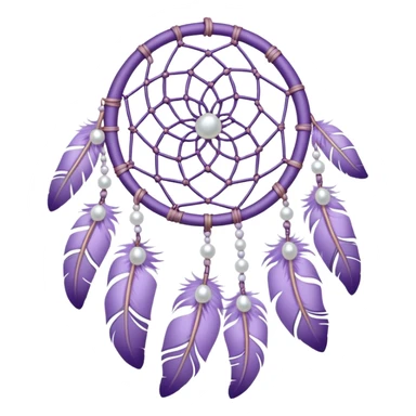 Pastel Violet lavender dreamcatcher, white bead pearls  sticker