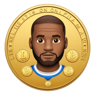 lebron james coin emoji   and text on the coin niggas in the sky  sticker