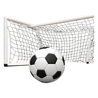 A close-up of a mini football (futsal) ball on the court, with the goals and boundary lines visible in the background. The scene captures the small-scale, fast-paced nature of futsal, emphasizing the ball's precision and the smooth playing surface. sticker