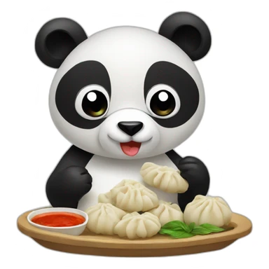 Panda eating momos sticker