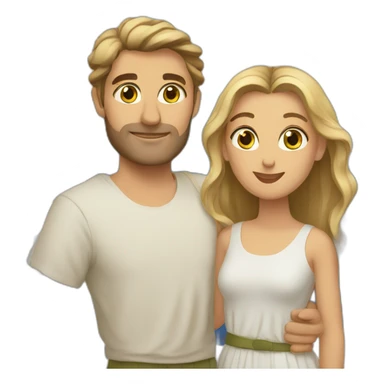 Couple in greece sticker