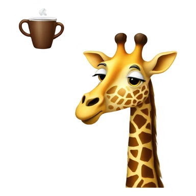 Giraffe holding  a cup of coffee sticker