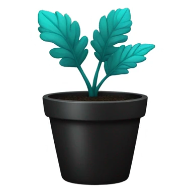 teal plant in black pot sticker