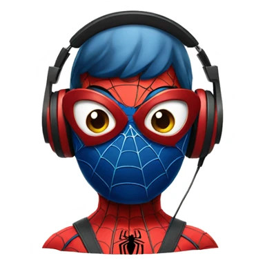 spiderman wearing headphones sticker