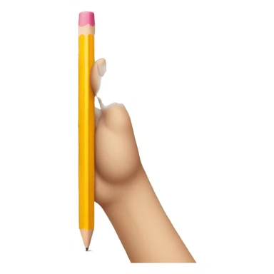 hand holding a big pencil sticker