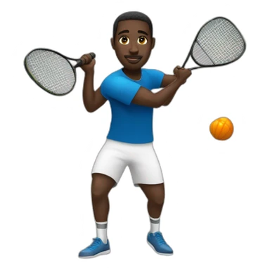 Black man playing squash sticker