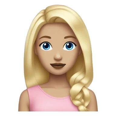 Girl Blonde hair blue eyes pink lips sticker