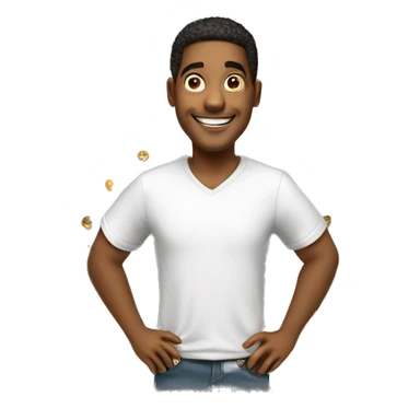 homem 21 anos, branco, 2 brincos pequenos, 1 em cada orelha, de touca e feliz sticker