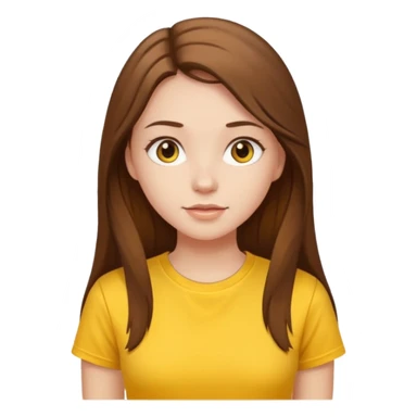 Beautiful girl with long hair in a yellow T-shirt sticker