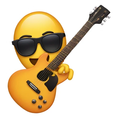 guitar with eyes wearing sunglasses sticker
