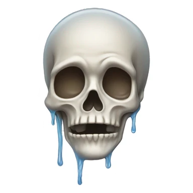 Melting skeleton face ￼ sticker