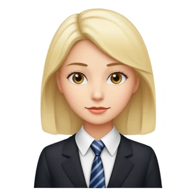 white collar woman with tie sticker