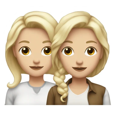 caucasian Lesbian couple, one blonde other dark haired both girls very pretty  sticker