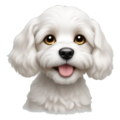 White Cavachon puppy  sticker