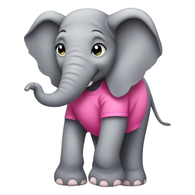 elephant using pink tshirt  sticker