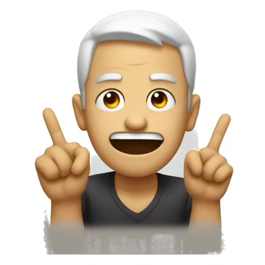 Mad face with peace sign hands  sticker