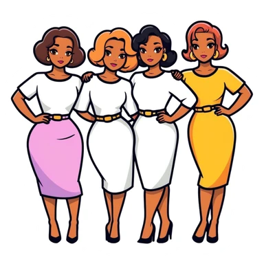 Five sassy women with the caption #BABS sticker