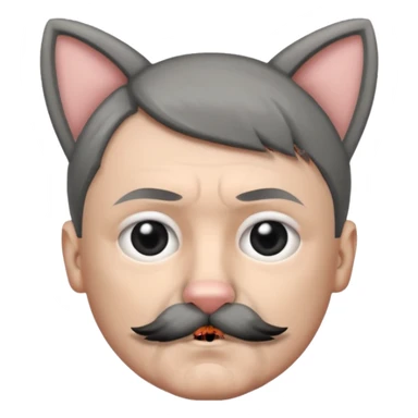 adolf hitler with cat ears  sticker