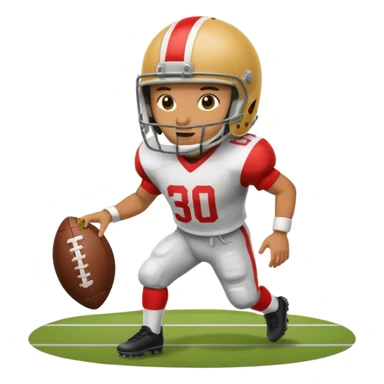 A person playing football on the field sticker