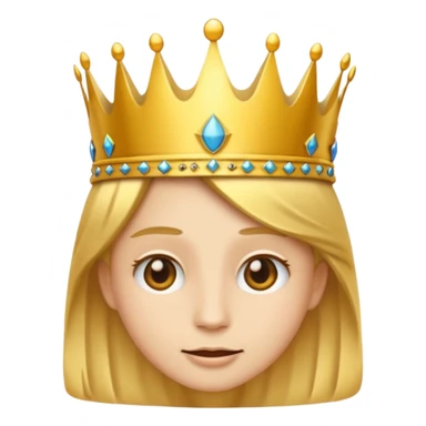 
“Please design an emoji with this face 😌 and add a crown on top of it.”

 sticker