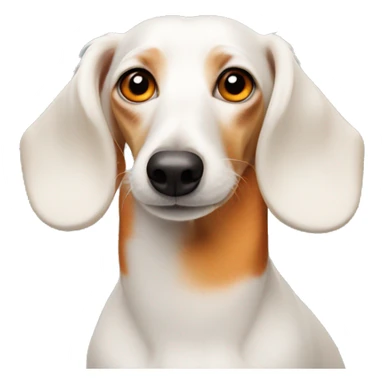 White dachshund with orange fur around her eyes and ears sticker