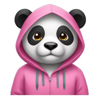 Panda wearing a pink hoodie  sticker