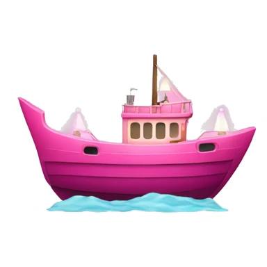 Large Pink Boat with lights sticker