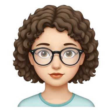 14 year old girl with short wavy:/curly hair and glasses sticker