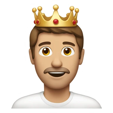 brown haired man with crown eaten sandwich  sticker