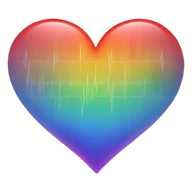 heart rainbow beat sticker