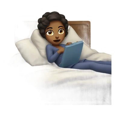 Girl in bed watching tv sticker