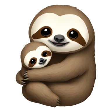 mom sloth with baby sloth on back sticker