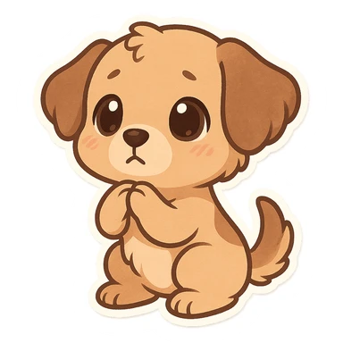 Chibi Puppy Begging sticker