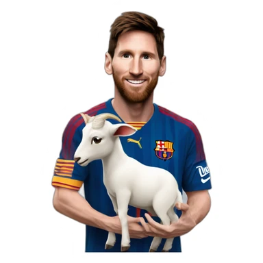 Messi with a goat sticker