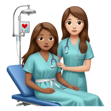 physiotherpay session for a long brown hair woman sticker