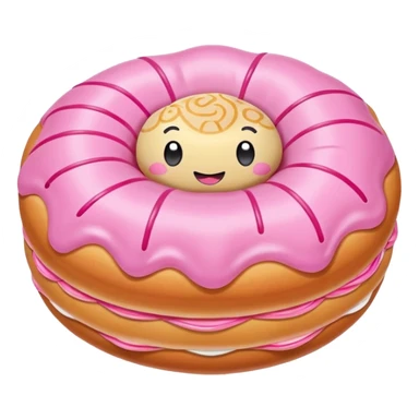 pink kawaii inflatable pan dulce concha sticker