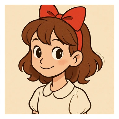 a girl with a bow on her hair, clear, appealing style sticker