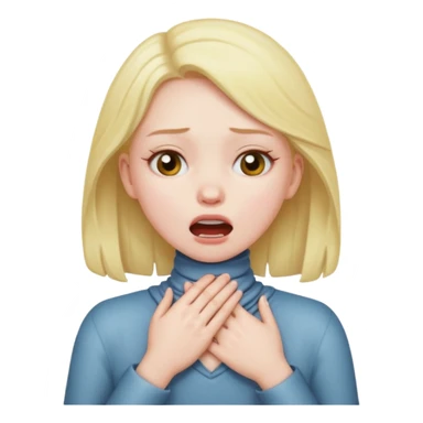 A girl chocking with her hands around her neck  sticker