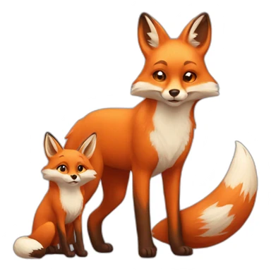 Fox with bunni sticker