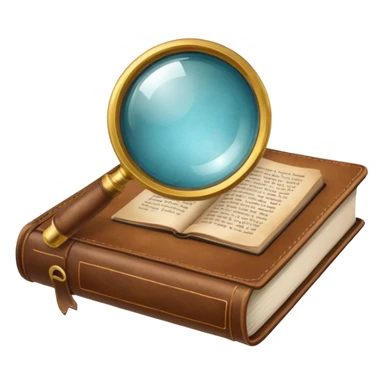Magnifying glass with a book sticker