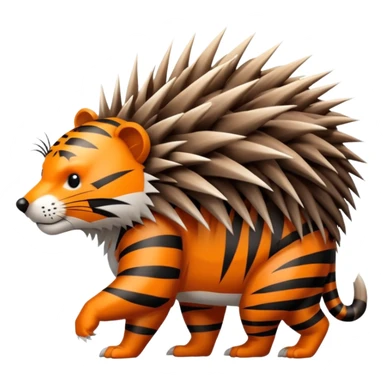 Porcupine with a tiger sticker