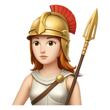 Goddess Athena with helmet and spear sticker