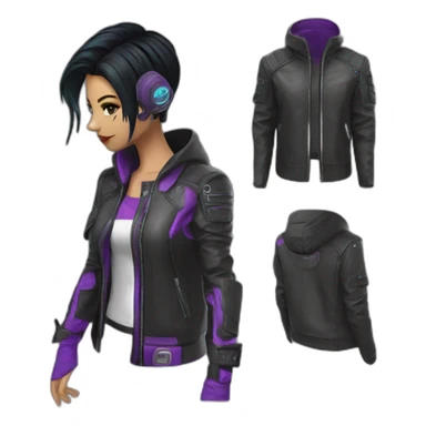 cyberpunk Jaqueta de Couro Sintético accessory sticker