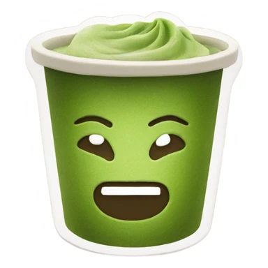matcha in a handmade cup sticker