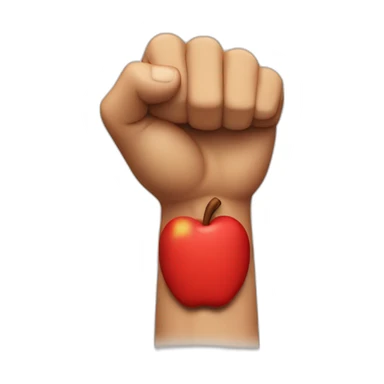 Apple style Fist with red bracelet sticker