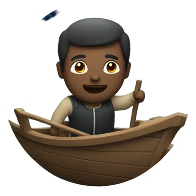 Man on a boat sailing at night  sticker