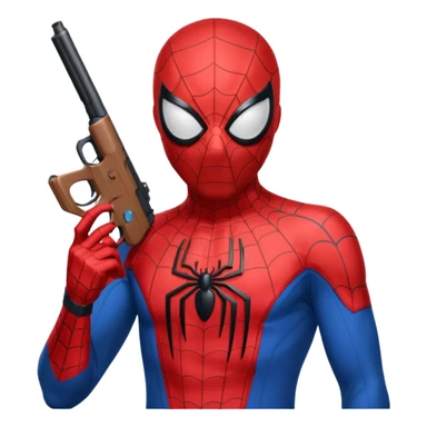 Spider-Man holding a gun sticker