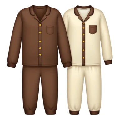  Dark brown and cream color pajamas sticker