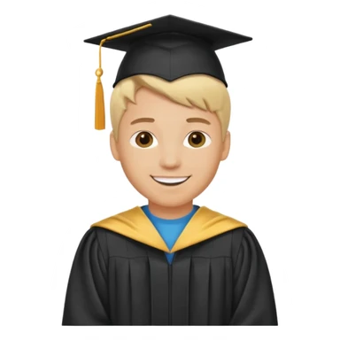 light skin blonde hair man graduated sticker