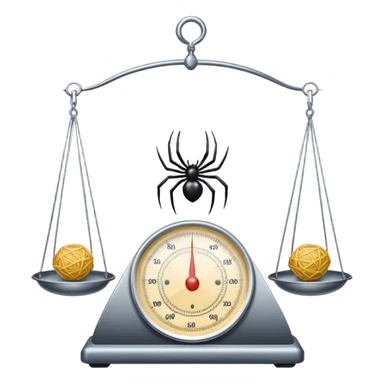 A web on a weighing scale sticker